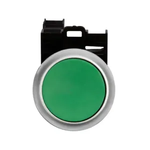 EATON M22-D-G-K11 Pushbutton, Green Actuator, Silver Bezel, 1No 1Nc, Ip67, Ip69K | BH4RFC