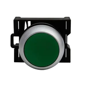 EATON M22-DR-G Pushbutton, Green Actuator, Silver Bezel, Ip67, Ip69K, Non-Illuminated | BH4RLC