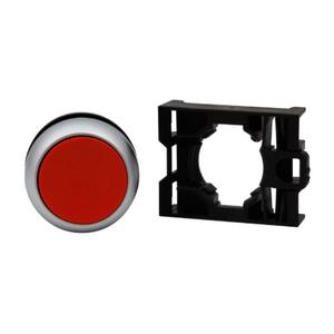 EATON M22-D-R Pushbutton, Red Actuator, Silver Bezel, Ip67, Ip69K, Non-Illuminated | BH4RLJ