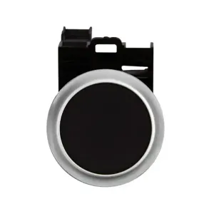 EATON M22-D-S-K01 Pushbutton, Black Actuator, Silver Bezel, 1Nc, Ip67, Ip69K, Non-Illuminated | BH4RNW