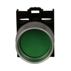 EATON M22-DG-G Modular Pushbutton Operator, Rqm-Titan, Flush, Green Actuator, Silver Bezel | BH4REG