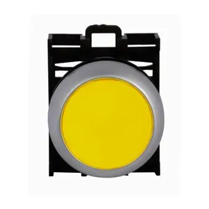 EATON M22-DL-Y-K11-230W Pushbutton, Silver, 1No-1Nc, Illuminated Flush Momentary, Yellow Lens | BH4RKK