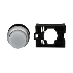 EATON M22-DLH-W M22 Modular Pushbutton, 22.5 Mm, Extended, Momentary, Illuminated, Bezel: Silver | BH4RJB 60JM70