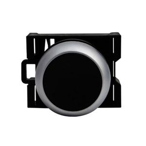 EATON M22-DS Drucktaster, schwarzer Betätiger, silberne Blende, IP67, IP69K, nicht beleuchtet | BH4RNN
