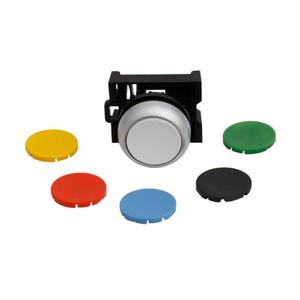 EATON M22-D-X-SWRGYB Pushbutton, Black, Red, Green, White, Yellow, Blue Actuator, Silver Bezel | BH4RPN