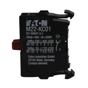 EATON M22-KC01-B100 M22 Pushbutton Contact Block, M22 Non-Illuminated Emergency Stop Contact Block, 22.5 Mm | BH4RRY