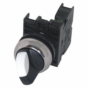EATON M22M-WKV-K10 Non-Illuminated Selector Switch, 22 mm Size, 2 Position, Maintained V, Metal, 1NO | CJ2XJK 30XE54