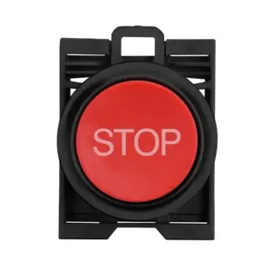 EATON M22S-D-R-GB0 Pushbutton, Stop, Red Actuator, Black Bezel, Ip67, Ip69K, Non-Illuminated | BH4UAD