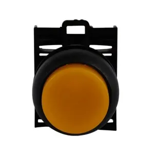 EATON M22S-DLH-A Pushbutton, 22.5 Mm, Extended, Momentary, Illuminated, Bezel: Black | BH4TYJ