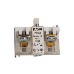 EATON PB1A Pushbutton Contact Block, M22, Modular Pushbutton, Clear Polycarbonate, Silver | BH6JAR