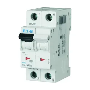 EATON PLSM-C40/2-AU High Quality Miniature Circuit Breaker, 230/400 VAC, 40 A, 10 kA Interrupt, 2 Poles | BH6JHB