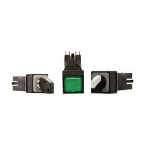 EATON Q18S1R-GN Pushbutton Key Operated Switch, Non-Illuminated, 18 X 18 Mm Faceplate, Green | BH6LJH