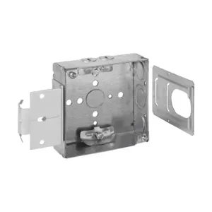 EATON TP444MSB Crouse-Hinds Square Outlet Box, 1/2, 4, Msb, 4, Nm Clamps, Welded, 1-1/2 | CA4AQD