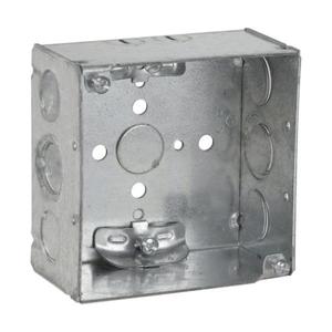 EATON TP450 Crouse-Hinds Square Outlet Box, One 1/2, 4, 4, Nm Clamps, Welded, 2-1/8, Steel | CA4AQJ