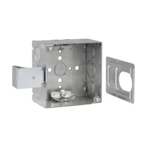 EATON TP450SSB Crouse-Hinds Square Outlet Box, 1/2, 4, Ssb, Nm Clamps, Welded, 2-1/8 | CA4AQK