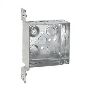 EATON TP451PFA Crouse-Hinds Square Outlet Box, 1/2, 1/2, 3/4 E, 4, Vms | CA4AQH