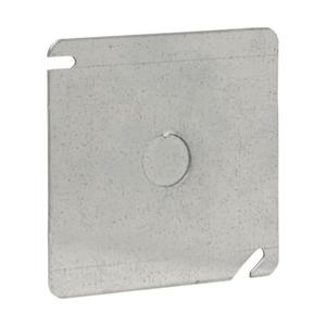 EATON TP487 Crouse-Hinds Square Cover, 4, Steel, Flat | CA4ARJ