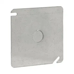 EATON TP487 Crouse-Hinds Square Cover, 4, Steel, Flat | CA4ARJ