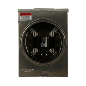 EATON UATRS101CCH Meter Socket, 1-Pos Resi Service, 125A, Over/Under, Small Hub Closing Plate Mounted | BH7TNA