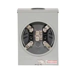 EATON UHTTRS101BE Meter Socket, 1-Pos Resi Service, 125A, Over/Under, Hub Open, 4-Jaw, 1-Ph, Horn Bypass | BH7TXG