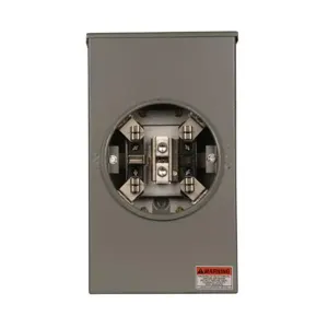 EATON URS202BCRCH Meter Socket, 1-Pos Resi Service, 200A, Over, Small Hub Open8-250 Kcmil, 5-Jaw, 1-Ph | BH7TYP