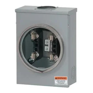 EATON URTRS101BE Meter Socket, 3 5/16 In Hub Opening, 125A, Overhead, Hub Opening, #8-2/0 Kcmil, Four-Jaw | BH7TZG