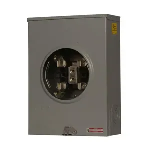 EATON UTRS213AE Meter Socket, 1-Pos Resi Service, 200A, Over/Under, Solid Top, #6-350 Kcmil, 4-Jaw, 1-Ph | BH7UJK