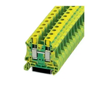 EATON XBUT10PE Terminal Block, Screw Connection Single Level Ground Block, Green/Yellow | BH8ABE