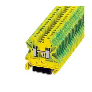 EATON XBUT25PE Terminal Block, Screw Connection Single Level-Through-Feed, Green/Yellow | BH8ABW