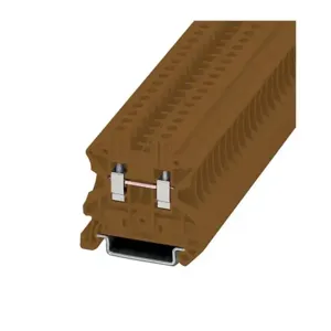 EATON XBUT4BN Terminal Block, Screw Connection Single Level-Through-Feed, Brown | BH8ABX