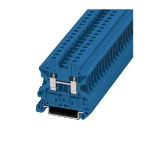 EATON XBUT4BU Terminal Block, Screw Connection Single Level-Through-Feed, Blue | BH8ACG