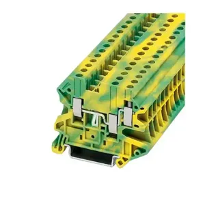 EATON XBUT4D12PE Terminal Block, Screw Connection Multi-Conductor Ground Blocks, Green/Yellow | BH8ABZ