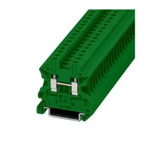 EATON XBUT4GN Terminal Block, Screw Connection Single Level-Through-Feed, Green | BH8ACR