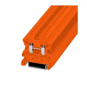 EATON XBUT4OR Terminal Block, Screw Connection Single Level-Through-Feed, Orange | BH8ACU