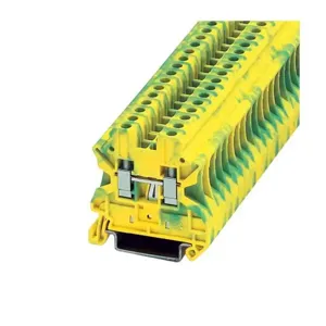 EATON XBUT4PE Terminal Block, Screw Connection Single Level Ground Block, Green/Yellow | BH8ACZ