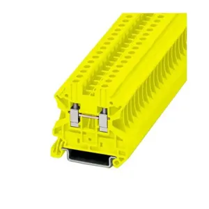 EATON XBUT4YE Terminal Block, Screw Connection Single Level-Through-Feed, Yellow | BH8ADB