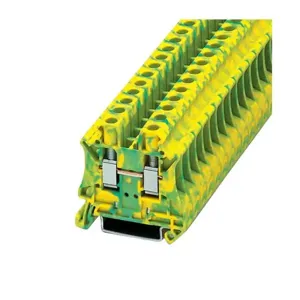 EATON XBUT6PE Terminal Block, Screw Connection Single Level Ground Block, Green/Yellow | BH8ADX