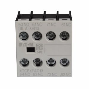 EATON XTCEXFAC13 Contactor Accessory Auxiliary Contact, Four-Pole, Screw Terminals | BH8YKX