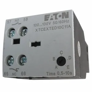 EATON XTCEXTEEC11B IEC Timer Module, 15 sec to 100 sec, 2 Contacts, 1 Contacts Normally Closed, Front | BH8YPR 4TZJ5