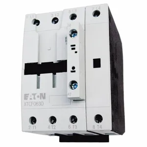 EATON XTCF063D00T IEC Magnetic Contactor, 40A Inductive Full Load, 63A Resistive Full Load, 4 Poles | CJ2NUX 21EP12