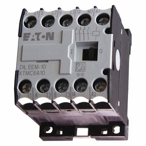 EATON XTMC6A10TD Miniature IEC Magnetic Contactor, 6A Full Load Inductive, 20A Full Load Resistive | CJ2VAC 4WUZ8