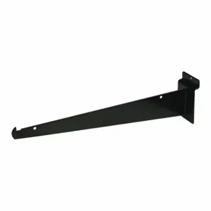 ECONOCO EBL/12KB Shelving Bracket, 1/8 x 12 x 3 Inch Size, 40 Lb Load Capacity, Steel, Shiny, Black | CP4BXB 45KW43