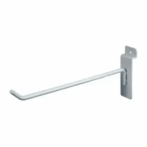 ECONOCO EWH/H8 Hook, 1/2 Inch x 8 Inch x 1/2 Inch, 40 lb Load Capacity, Steel, Semi Gloss, White | CV2RJK 45KX14