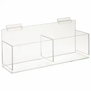 ECONOCO FF/AD2124 Double Hosiery Bin, 16 Inch X 5 Inch X 7 Inch, 10 Lb Load Capacity, Acrylic, Matte, Clear | CP4BPT 45KW29