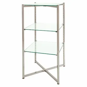 ECONOCO FLT37BCGLS Glass Folding Tower, 37 Inch Overall Height, 18 Inch Overall Width, 18 Inch Overall Depth | CP4BRQ 45KX68