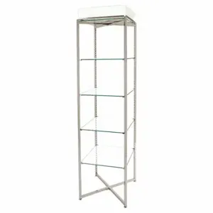 ECONOCO FLT68CGLS Glass Folding Tower, 68 Inch Overall Height, 18 Inch Overall Width, 18 Inch Overall Depth | CP4BRV 45KX74