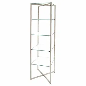 ECONOCO FLT68BCGLSNS Glass Folding Tower, 68 Inch Overall Height, 18 Inch Overall Width, 18 Inch Overall Depth | CP4BRU 45KX73