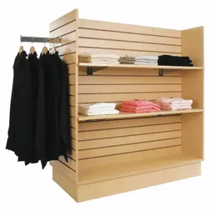 ECONOCO WDSWH48MP Gondola Slatwall Merchandiser, 48 Inch x 24 Inch x 54 Inch, 4 Panels, MDF/Melamine, Maple | CP4BUY 45KX33