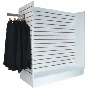 ECONOCO WDSWH48WH Gondola Slatwall Merchandiser, 48 Inch x 24 Inch x 54 Inch, 4 Panels, MDF/Melamine, White | CP4BUZ 45KX34