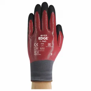 EDGE 48-919 Gloves, 13 ga Glove Thick, 10 Glove Size, Black/Red, 1 Pair | CP4CMP 60JU24